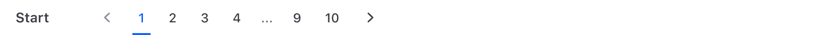 Current page at the start of Pagination